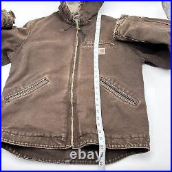 Vintage Y2K Men's Carhartt Duck Canvas Jacket J141 DKB Brown Large Detroit Style