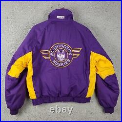 Vtg Rare Logo 7 1991 National Champions Washington Huskies Bomber Jacket Size M