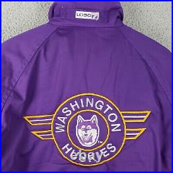 Vtg Rare Logo 7 1991 National Champions Washington Huskies Bomber Jacket Size M