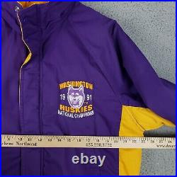 Vtg Rare Logo 7 1991 National Champions Washington Huskies Bomber Jacket Size M