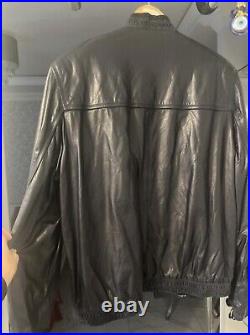 Zilli Men's Bomber Jacket 100% Leather Size 50